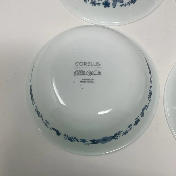 Pioneer Woman Corelle Evie Blue Soup Cereal Bowls Set Of 4 White Floral Lot 2 - Picture 13 of 14